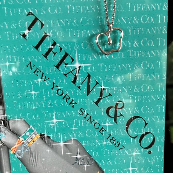 🩵 TIFFANY 🩵 and Co Elsa Peretti Apple pendant on Tiffany SS 16” chain - Picture 2 of 11